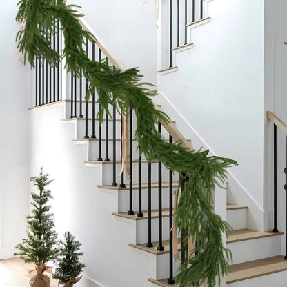 Festive faux cedar garlands