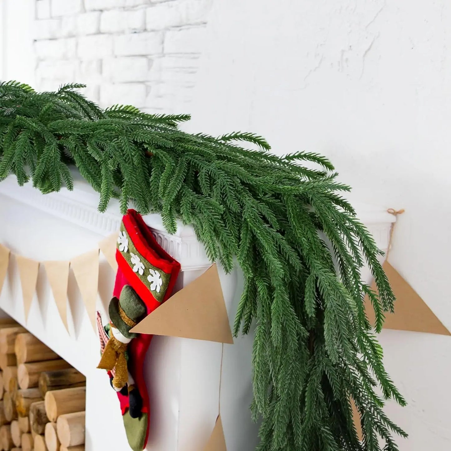 Festive faux cedar garlands